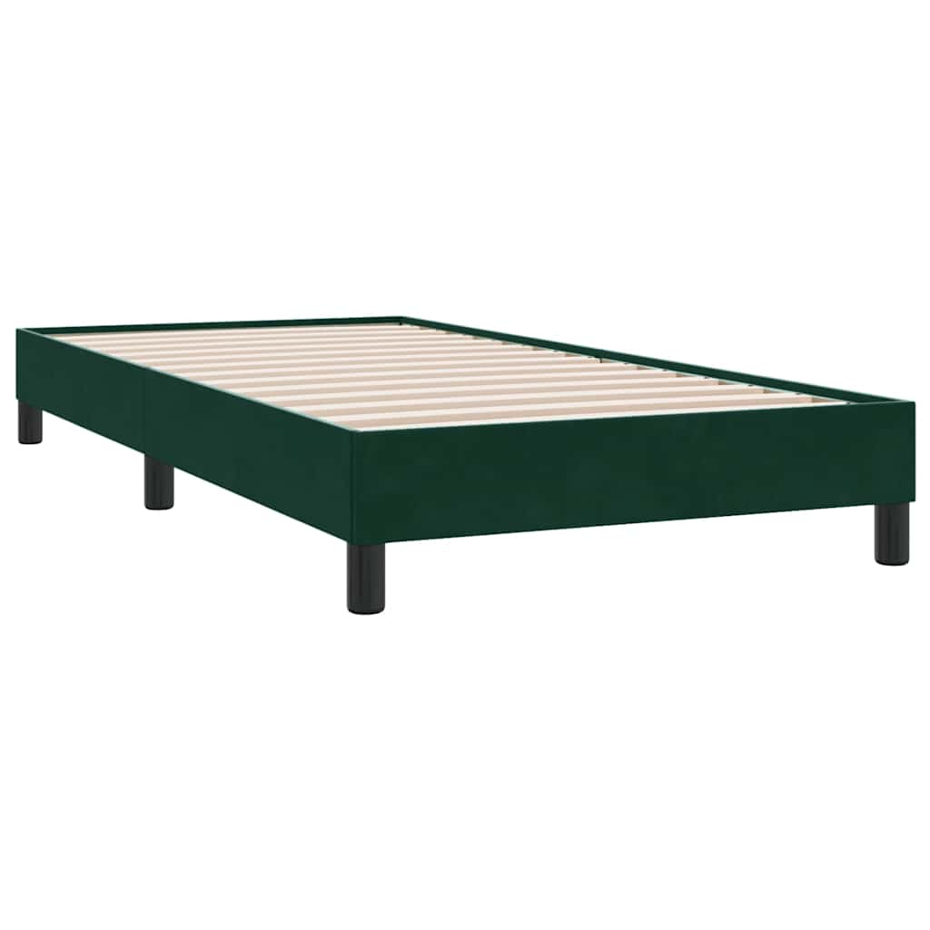 Boxspring met matras fluweel donkergroen 90x210 cm – afbeelding 5