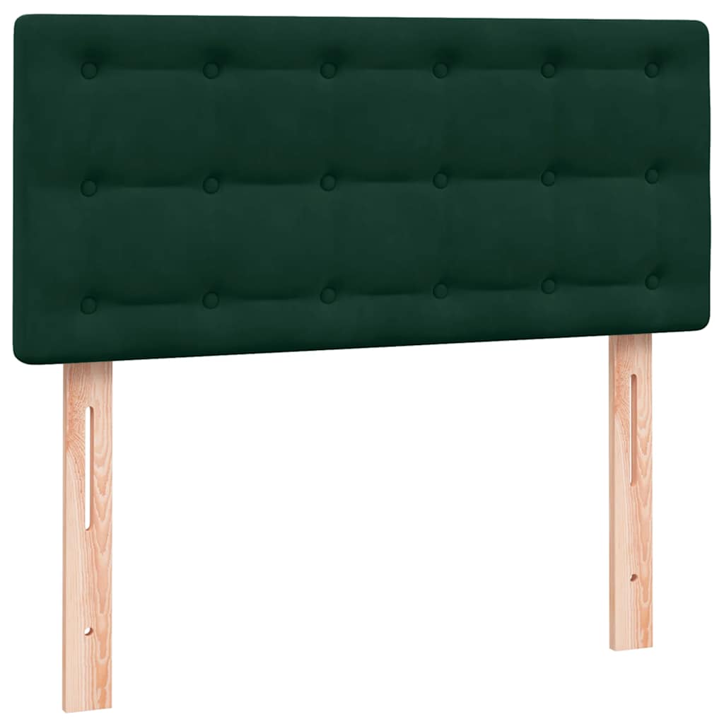 Boxspring met matras fluweel donkergroen 90x210 cm – afbeelding 7