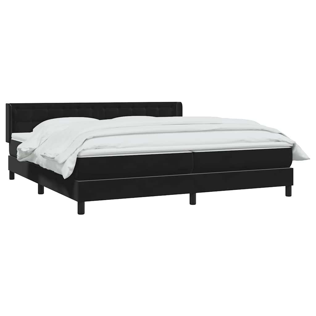 Boxspring met matras fluweel zwart 180x210 cm – afbeelding 3