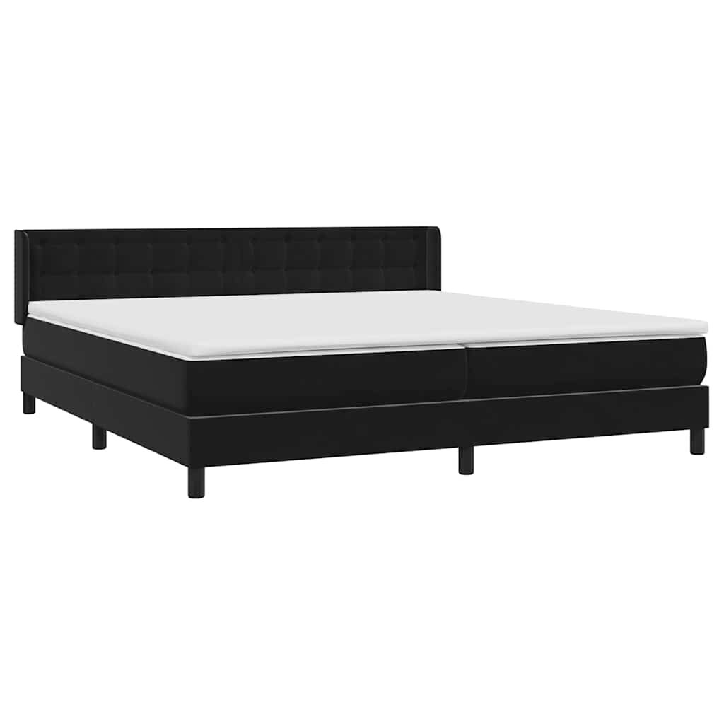 Boxspring met matras fluweel zwart 180x210 cm – afbeelding 4
