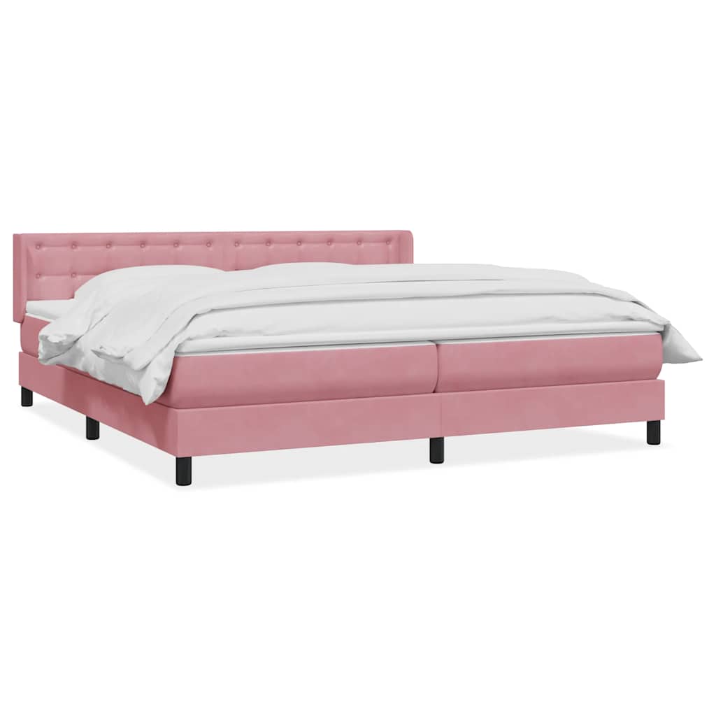 Boxspring met matras fluweel roze 180x210 cm – afbeelding 2