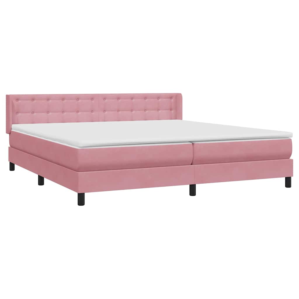 Boxspring met matras fluweel roze 180x210 cm – afbeelding 4