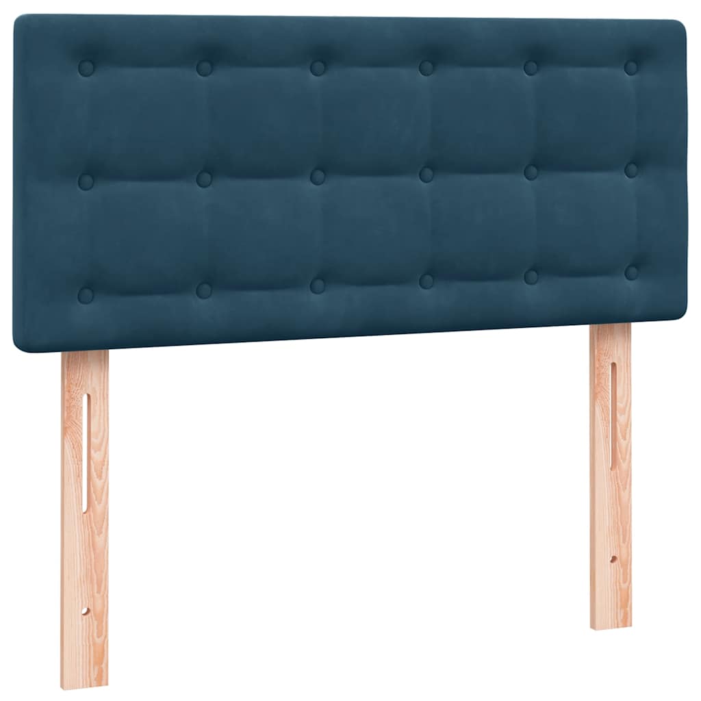 Boxspring met matras fluweel donkerblauw 90x220 cm – afbeelding 7