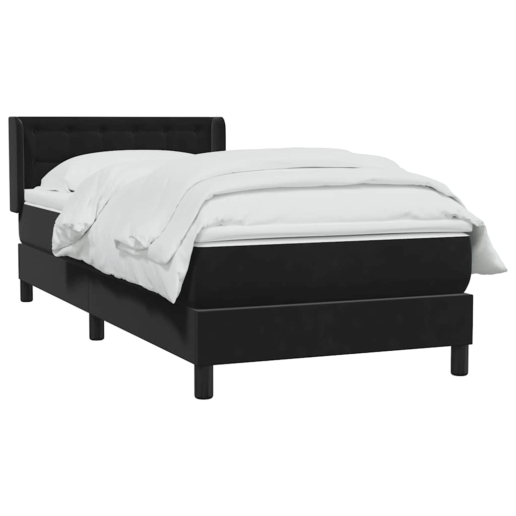 Boxspring met matras fluweel zwart 100x220 cm – afbeelding 3