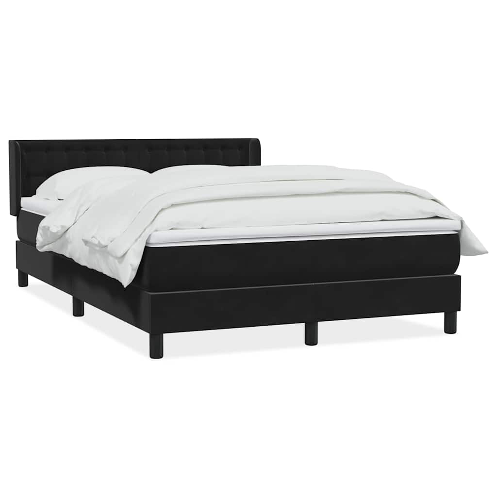 Boxspring met matras fluweel zwart 140x220 cm – afbeelding 2