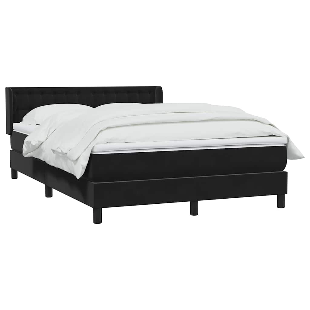 Boxspring met matras fluweel zwart 140x220 cm – afbeelding 3