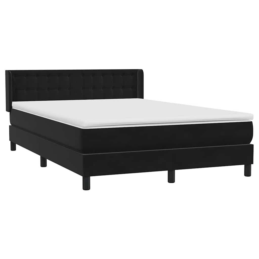 Boxspring met matras fluweel zwart 140x220 cm – afbeelding 4