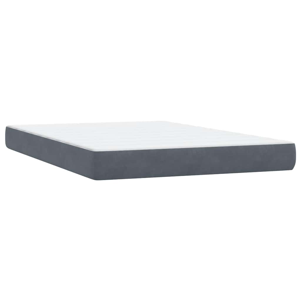 Boxspring met matras fluweel donkergrijs 160x220 cm – afbeelding 6