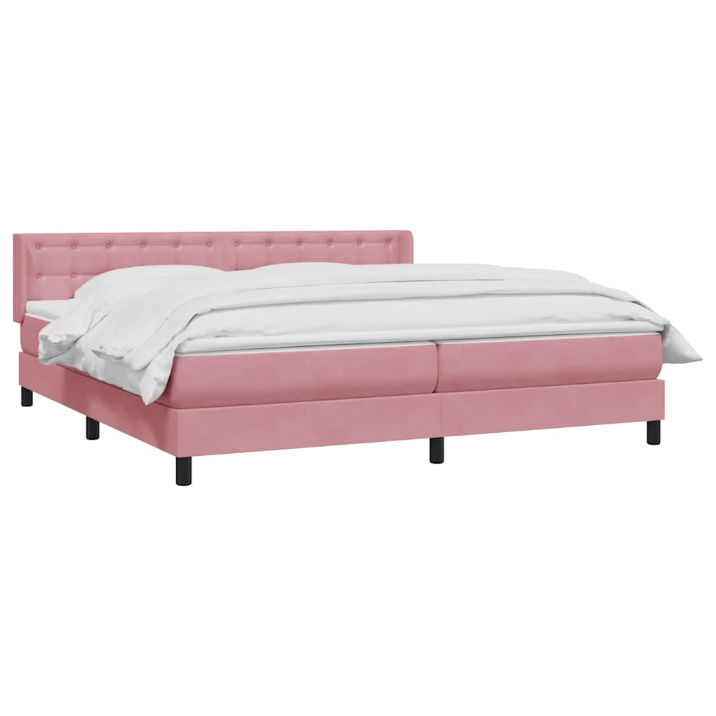 Boxspring met matras fluweel roze 180x220 cm – afbeelding 3