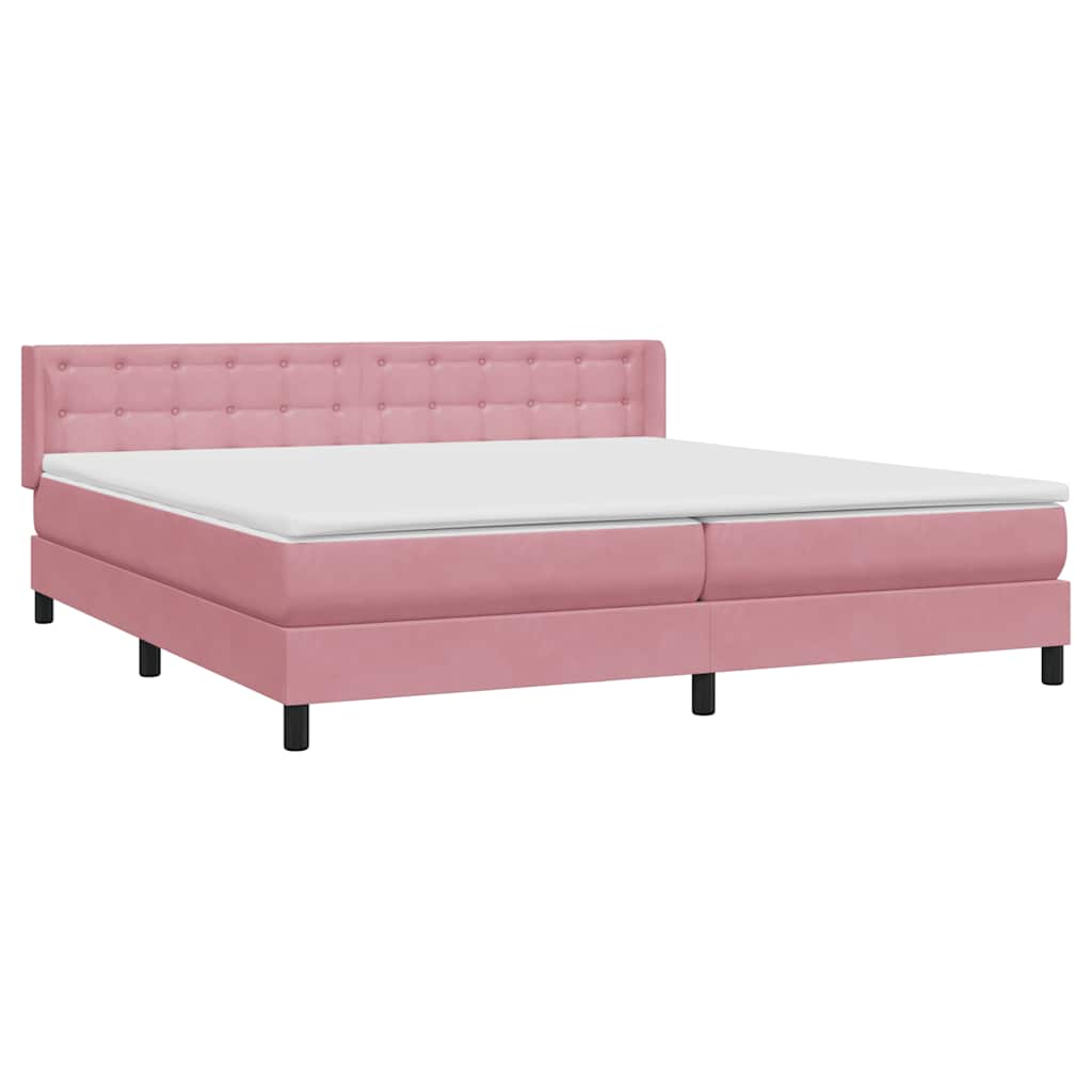 Boxspring met matras fluweel roze 180x220 cm – afbeelding 4