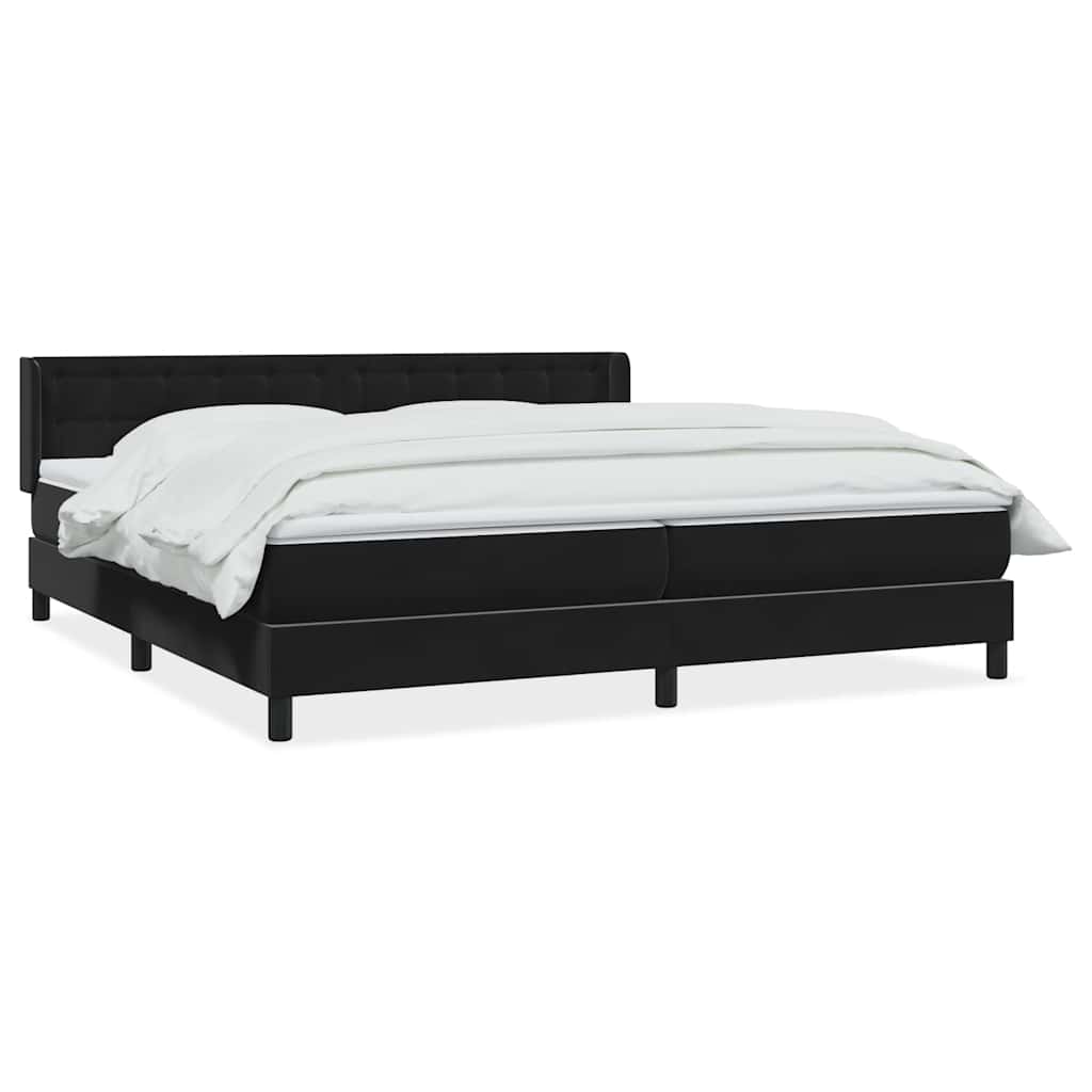 Boxspring met matras fluweel zwart 200x220 cm – afbeelding 2