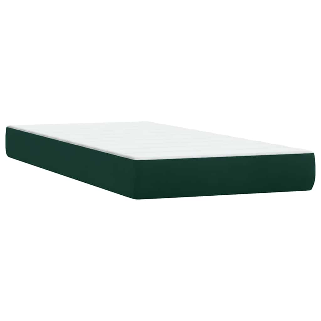 Boxspring met matras fluweel donkergroen 200x220 cm – afbeelding 6