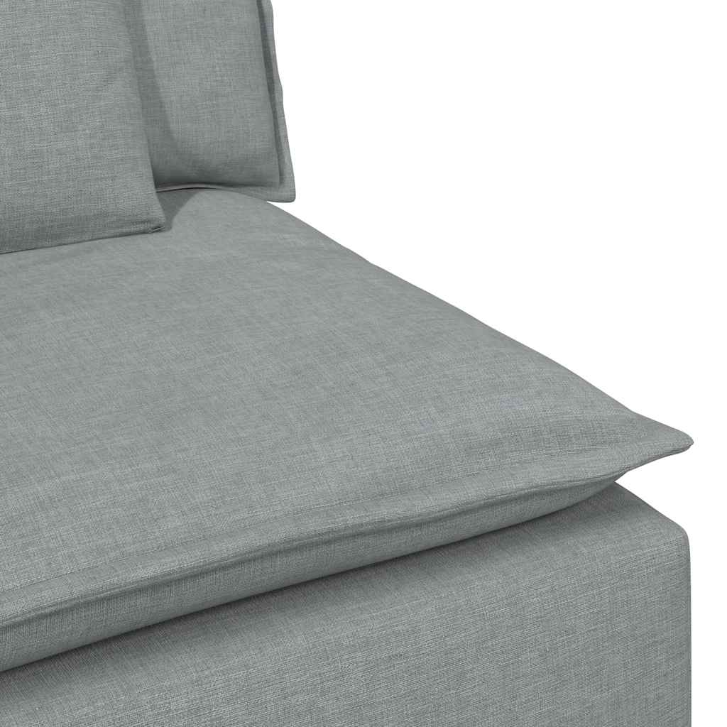 Modulaire bank met voetenbank en kussens lichtgrijs – afbeelding 10