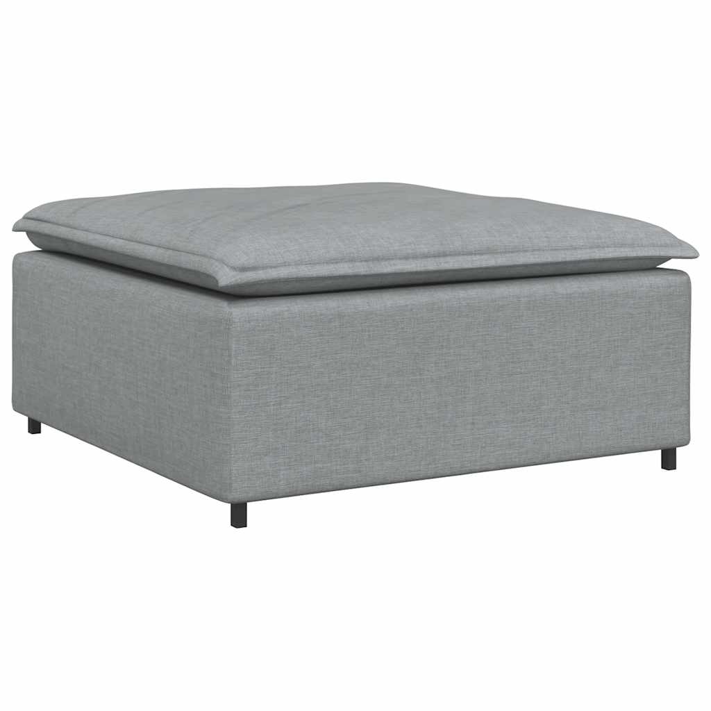 Modulaire bank met voetenbank en kussens lichtgrijs – afbeelding 4