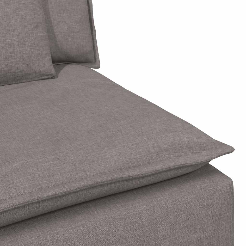 Modulaire bank met voetenbank en kussens taupe – afbeelding 10