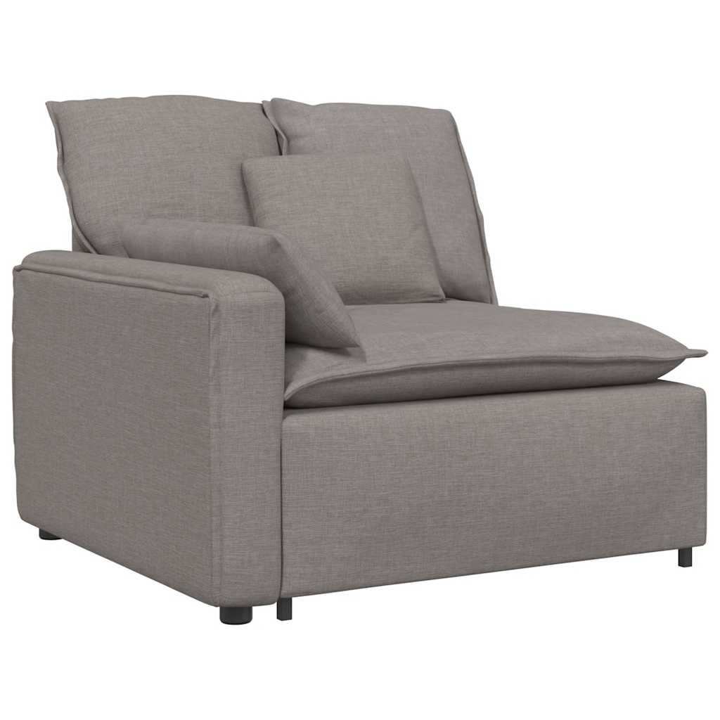 Modulaire bank met voetenbank en kussens taupe – afbeelding 3