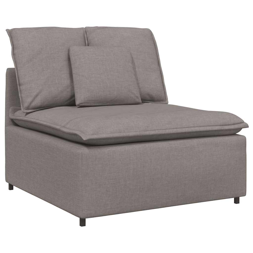Modulaire bank met voetenbank en kussens taupe – afbeelding 4