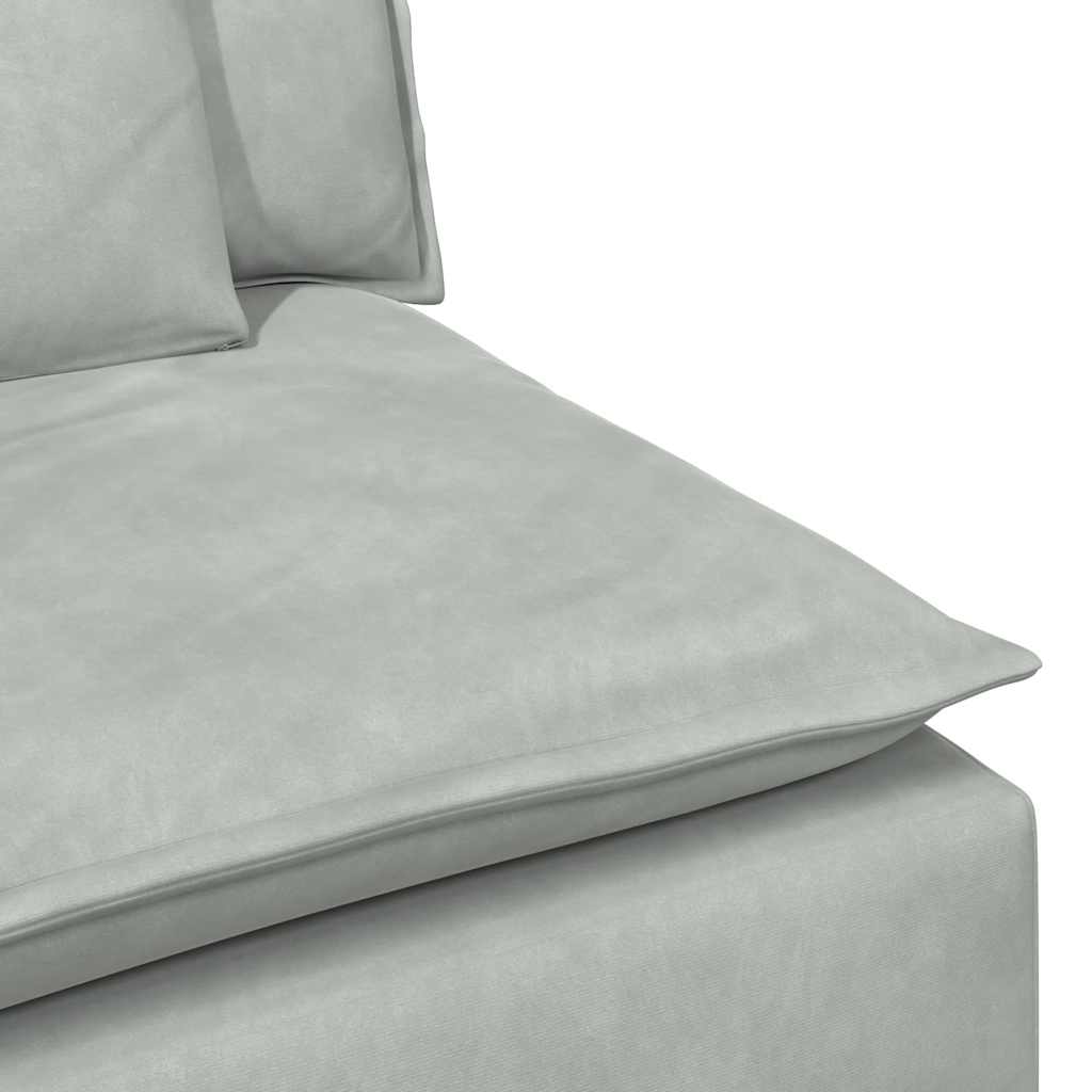 Modulaire bank met voetenbank en kussens lichtgrijs – afbeelding 10
