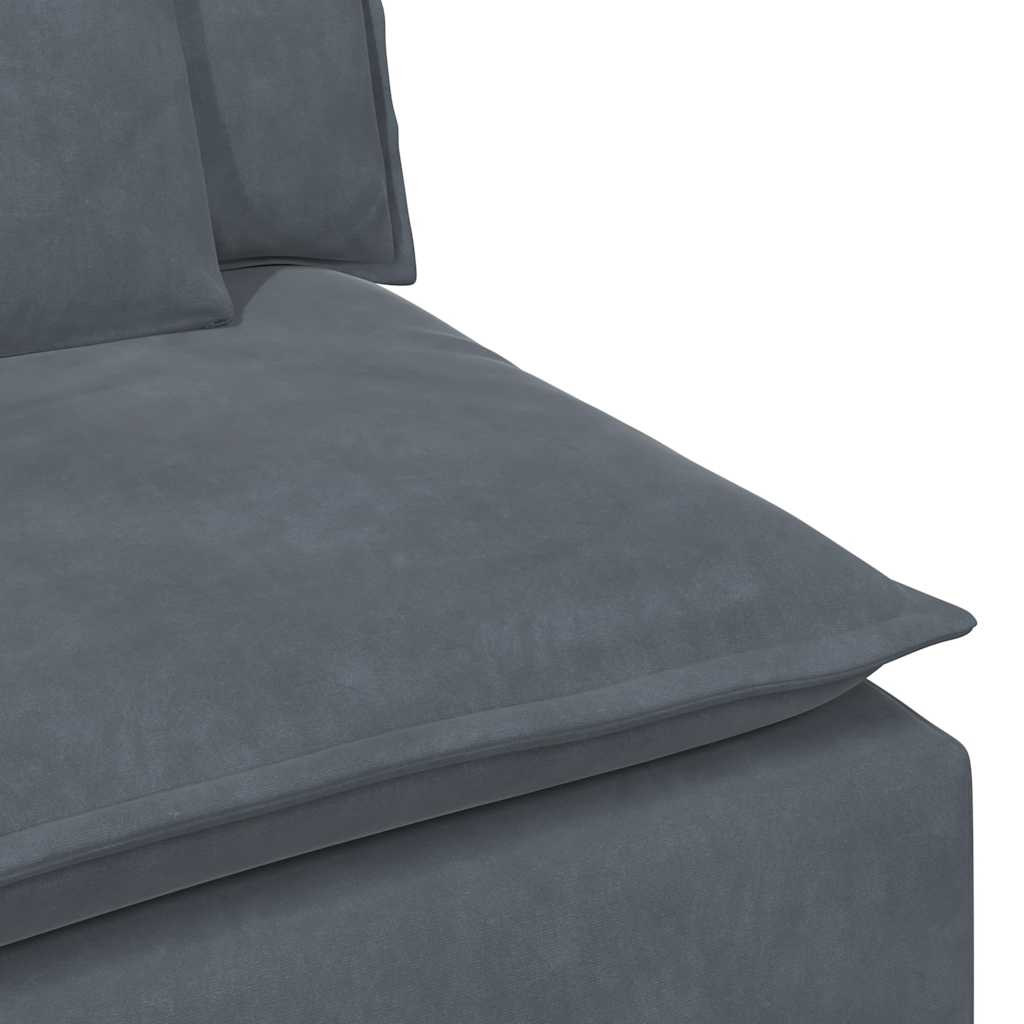Modulaire bank met voetenbank en kussens donkergrijs – afbeelding 10