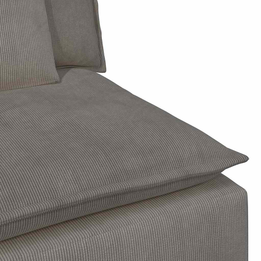 Modulaire bank met voetenbank en kussens lichtgrijs – afbeelding 10