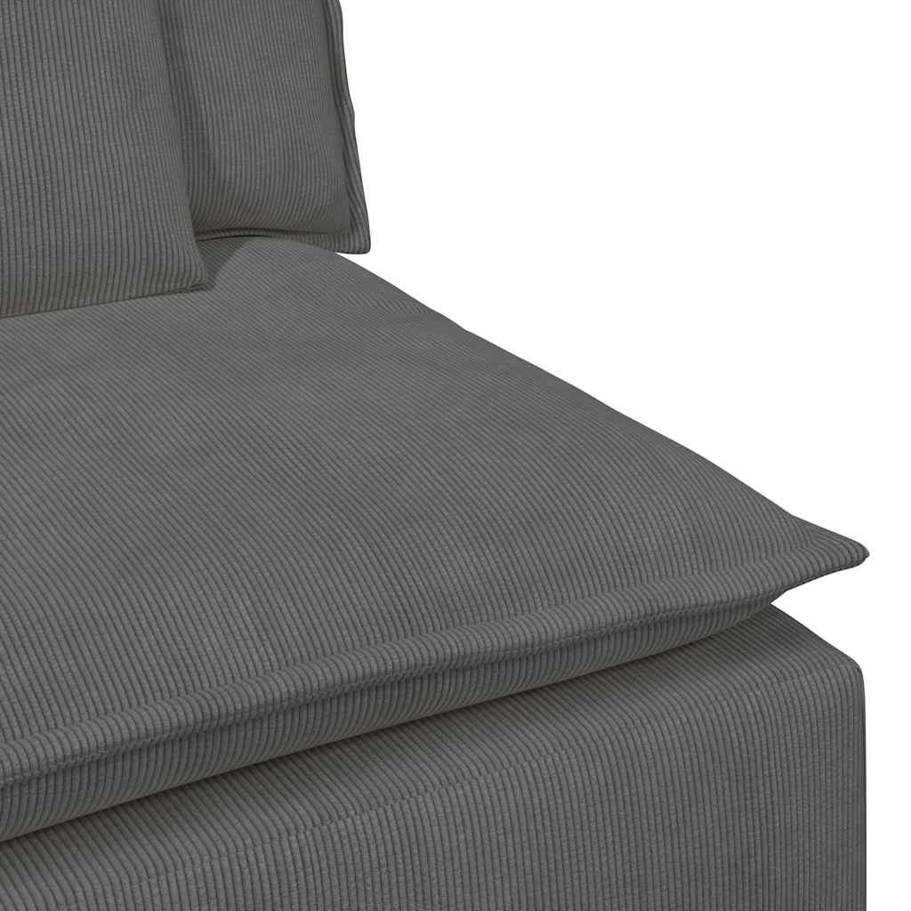 Modulaire bank met voetenbank en kussens donkergrijs – afbeelding 10