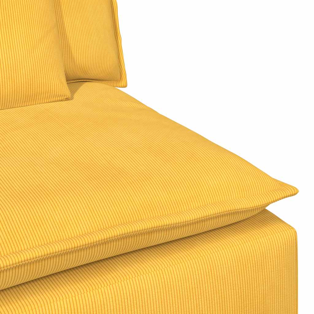 Modulaire bank met voetenbank en kussens lichtgeel – afbeelding 10