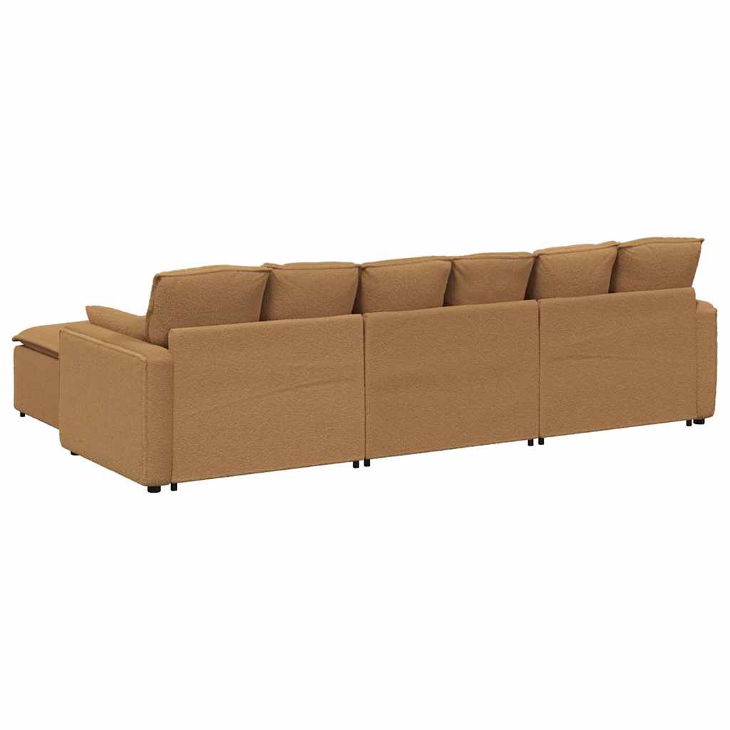 Modulaire bank met voetenbank en kussens beige – afbeelding 8