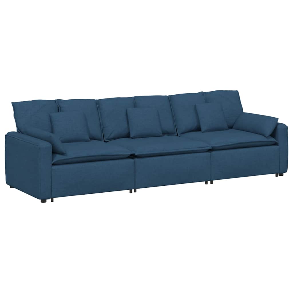 Modulaire bank met kussens blauw – afbeelding 2