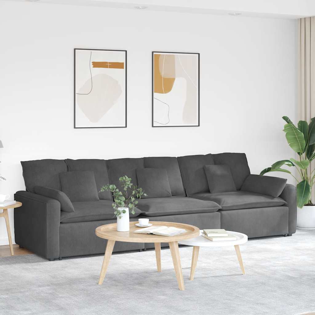 Modulaire bank met kussens donkergrijs