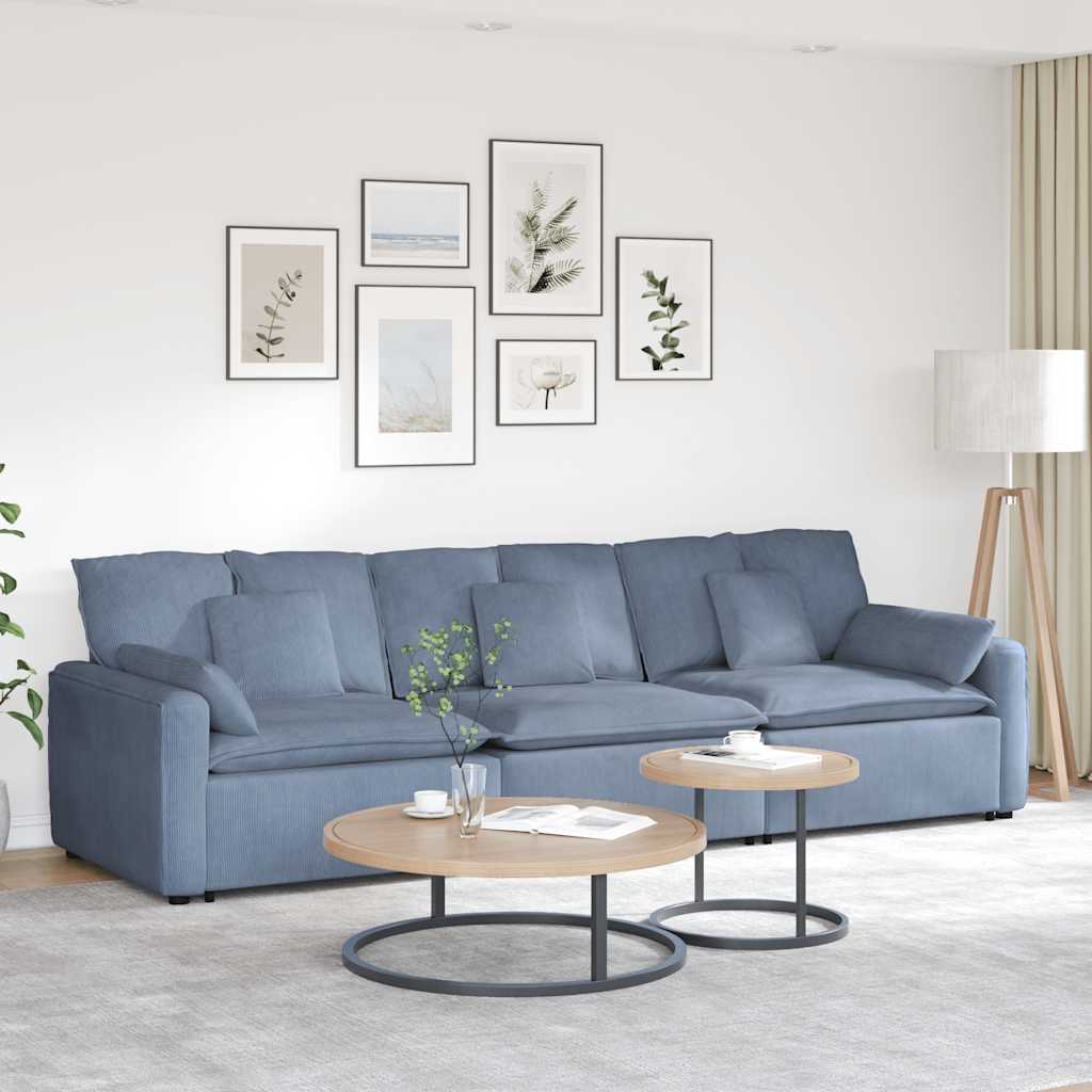 Modulaire bank met kussens blauw – afbeelding 1