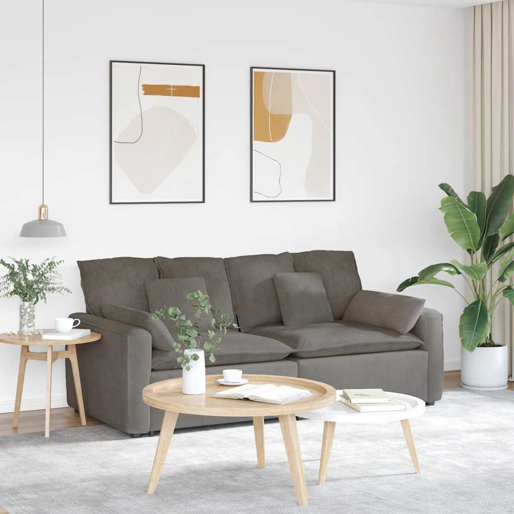Modulaire bank met kussens lichtgrijs