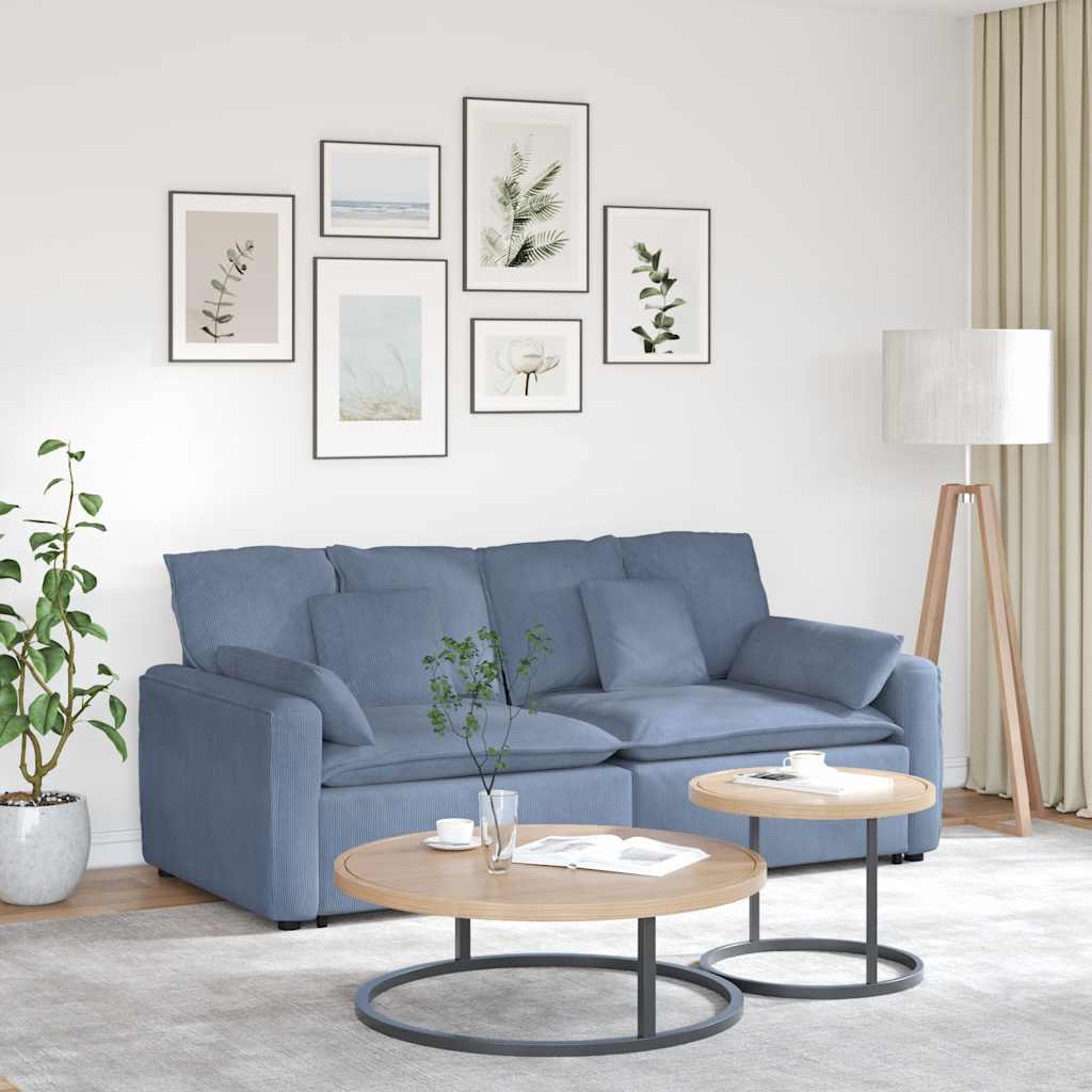 Modulaire bank met kussens blauw