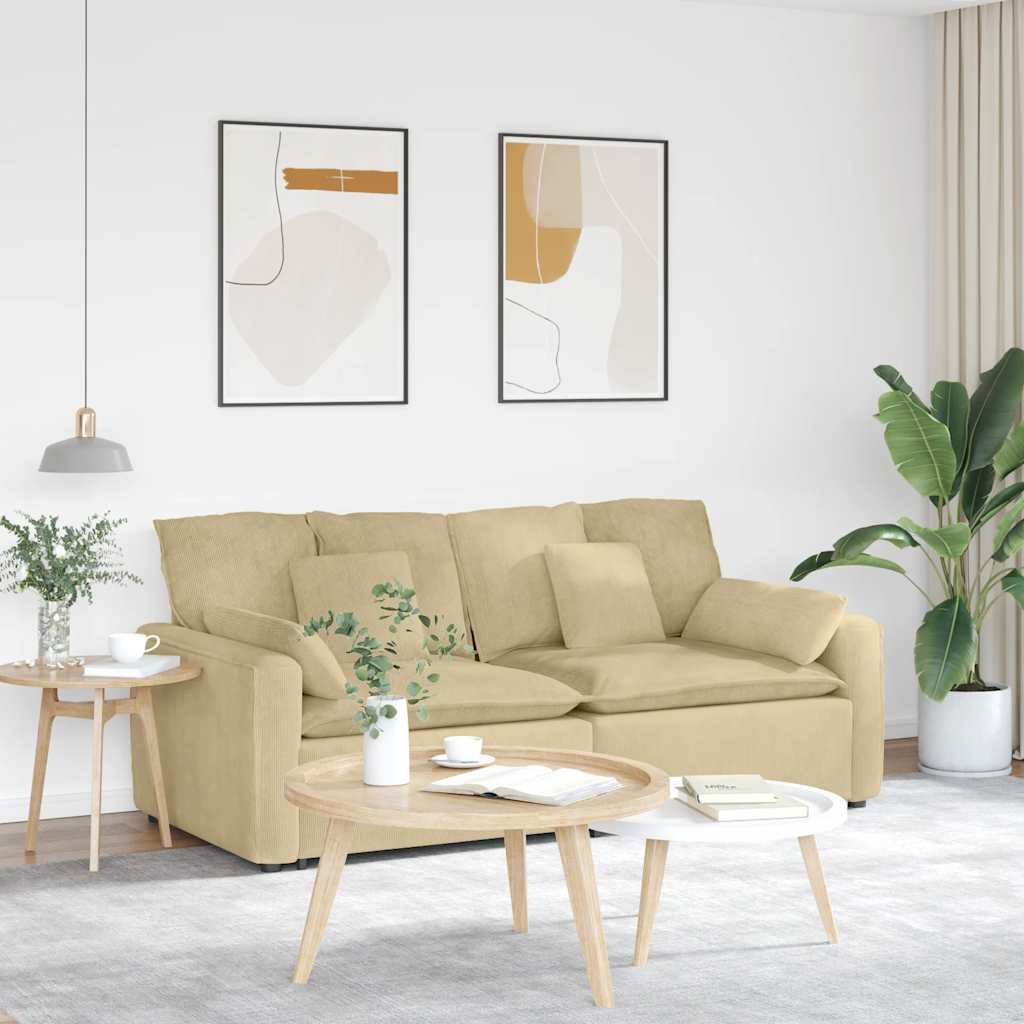 Modulaire bank met kussens grijsgroen – afbeelding 1