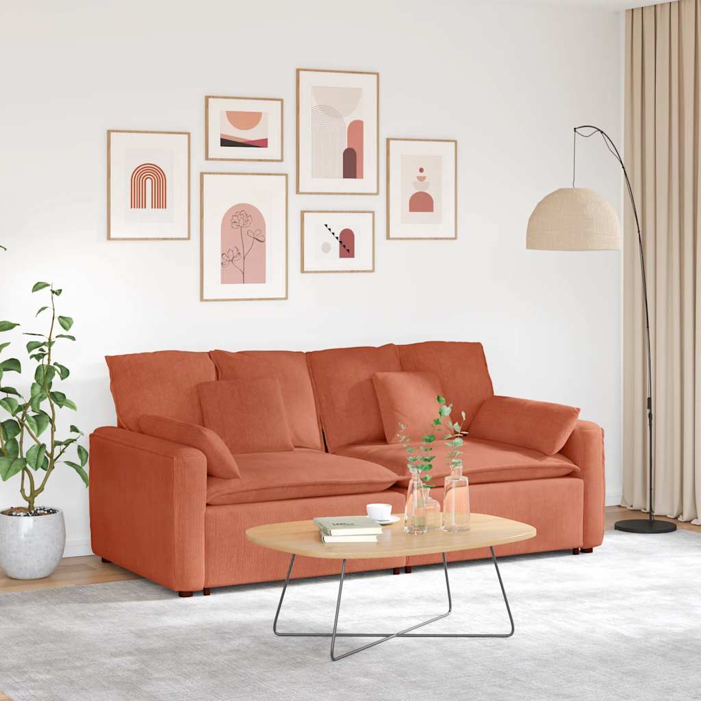 Modulaire bank met kussens rood oranje – afbeelding 1