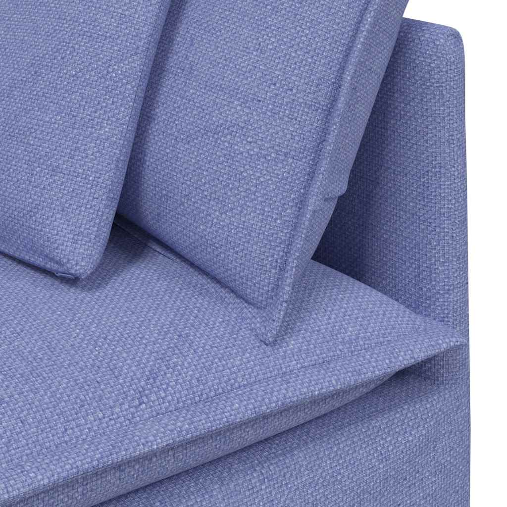 Modulaire bank met kussens stof jeansblauw – afbeelding 10