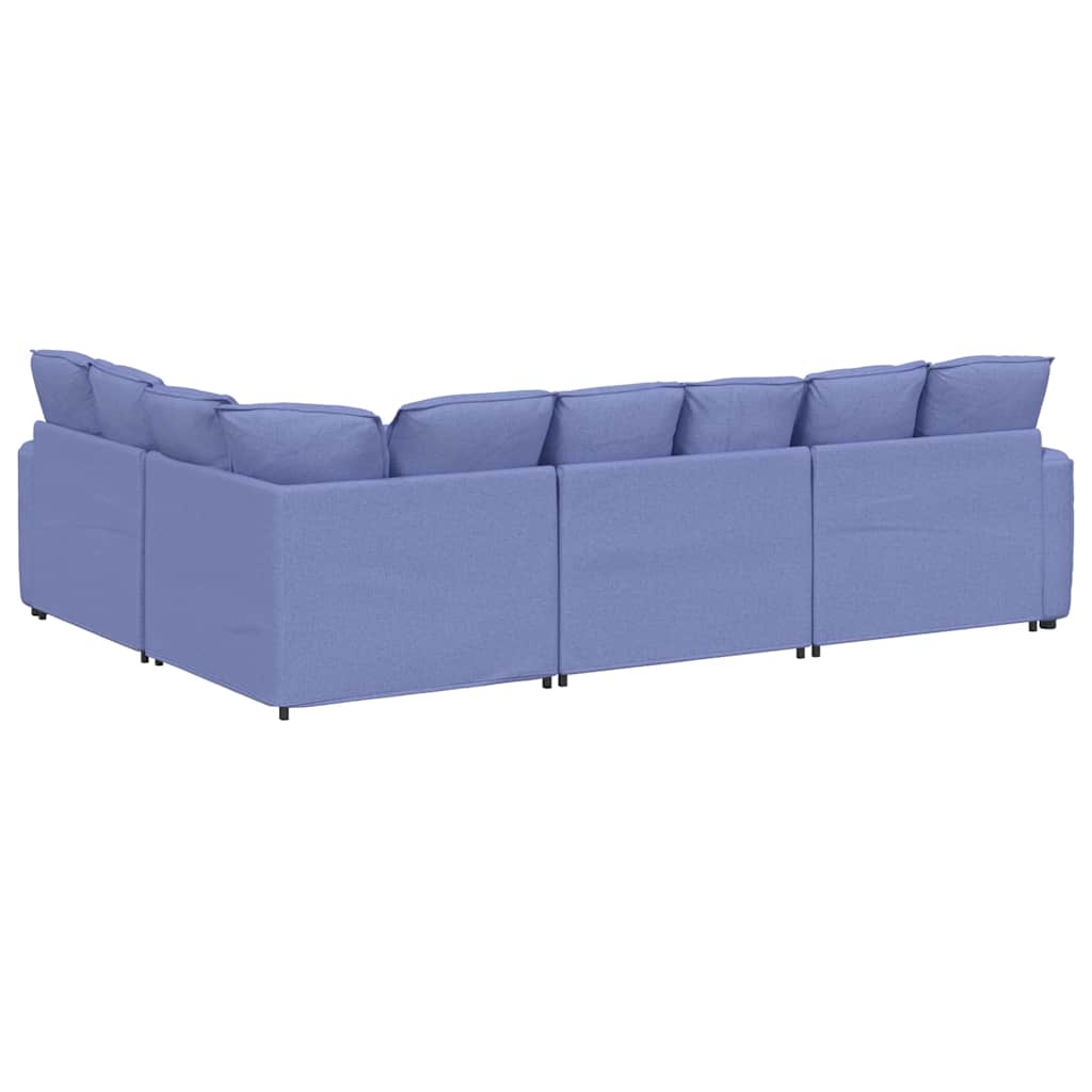 Modulaire bank met kussens stof jeansblauw – afbeelding 8