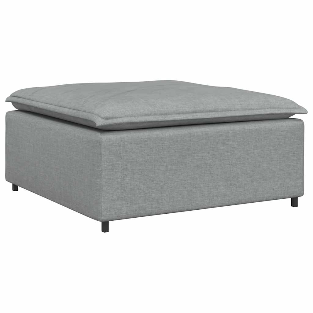 Modulaire bank met voetenbank en kussens stof lichtgrijs – afbeelding 4