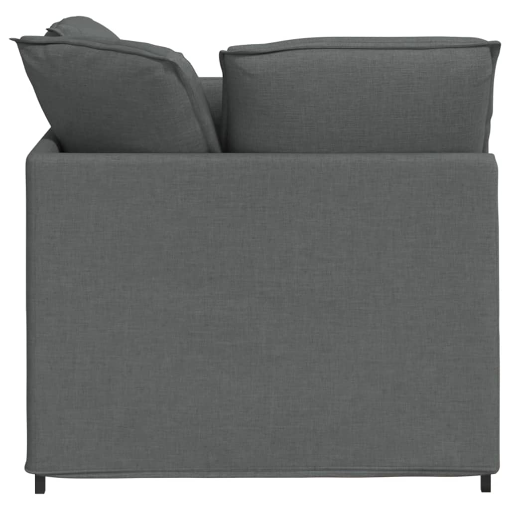 Modulaire bank met voetenbank en kussens stof donkergrijs – afbeelding 6