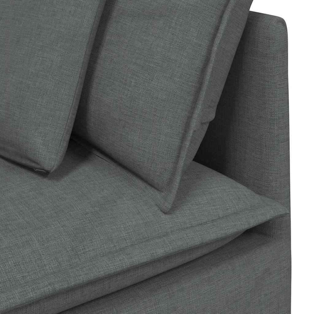 Modulaire bank met voetenbank en kussens stof donkergrijs – afbeelding 9