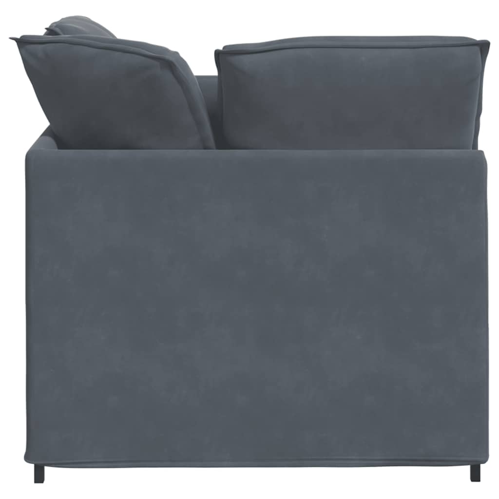 Modulaire bank met voetenbank en kussens fluweel donkergrijs – afbeelding 6