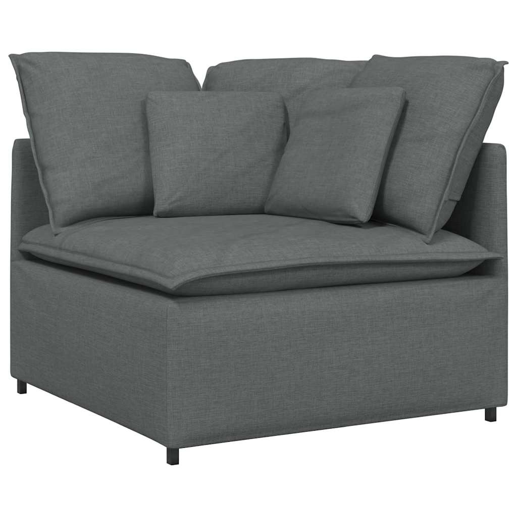 Modulaire bank met kussens stof donkergrijs – afbeelding 3