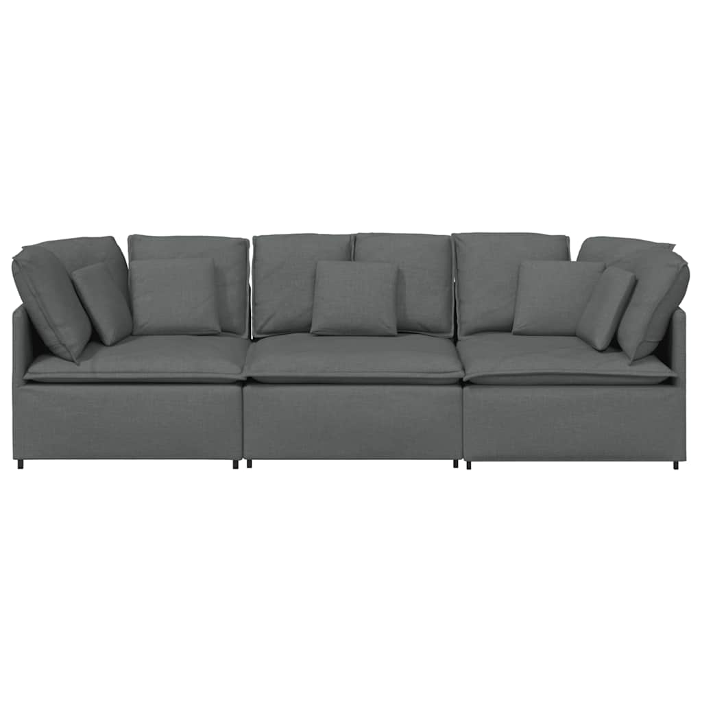 Modulaire bank met kussens stof donkergrijs – afbeelding 5