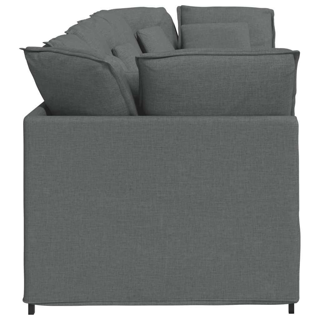 Modulaire bank met kussens stof donkergrijs – afbeelding 6