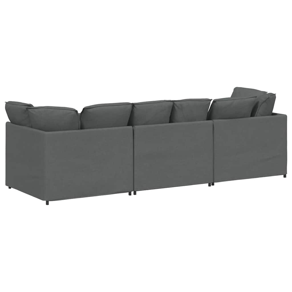 Modulaire bank met kussens stof donkergrijs – afbeelding 7
