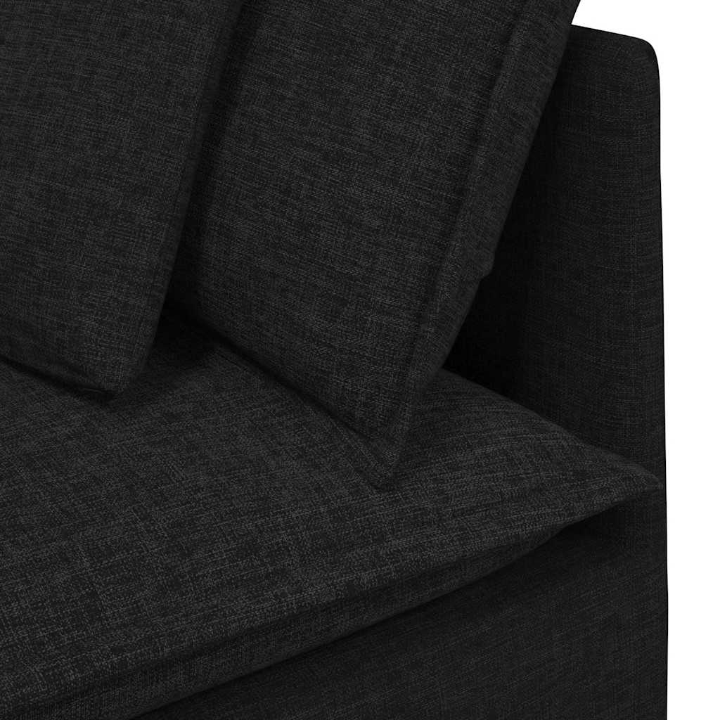 Modulaire bank met kussens stof zwart – afbeelding 8
