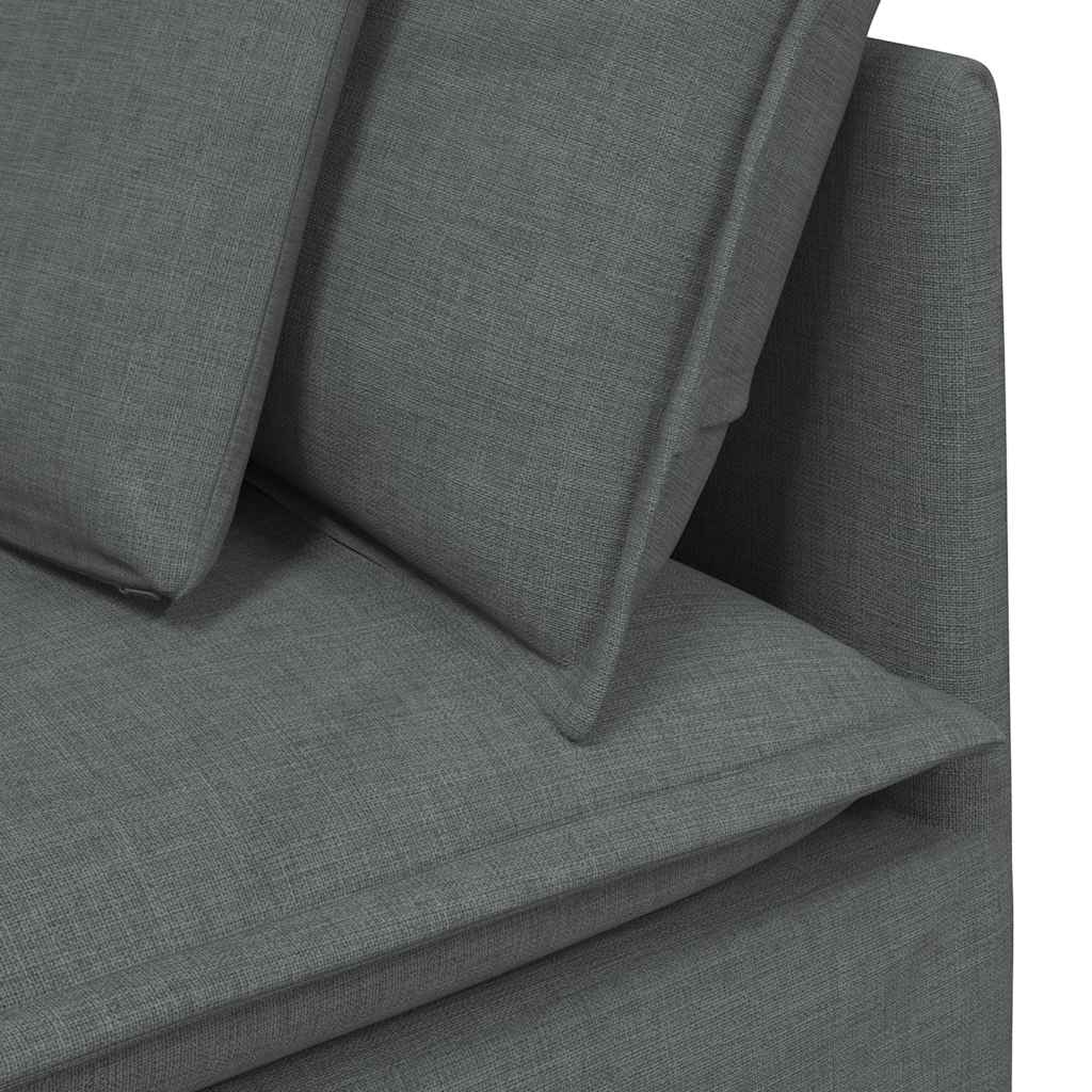 Modulaire bank met voetenbank en kussens stof donkergrijs – afbeelding 10