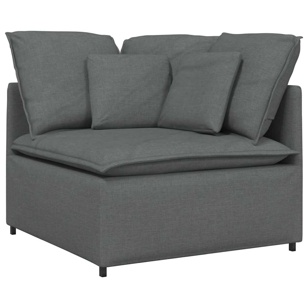 Modulaire bank met voetenbank en kussens stof donkergrijs – afbeelding 3