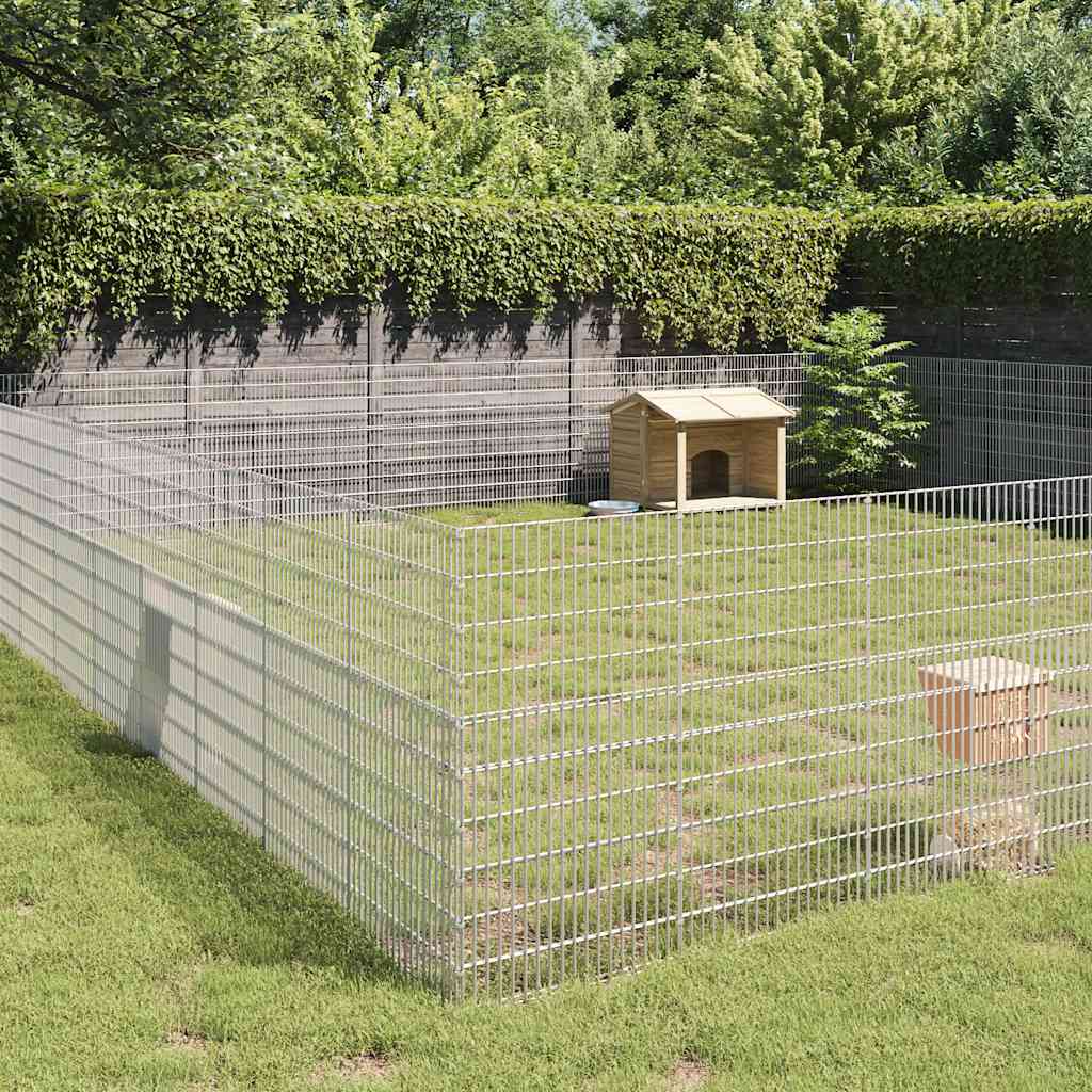Dierenverblijf 48 panelen 54x100 cm gegalvaniseerd ijzer – afbeelding 1