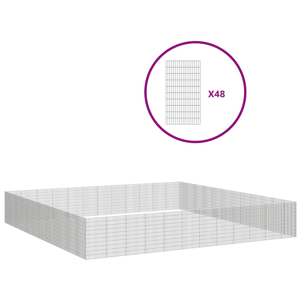 Dierenverblijf 48 panelen 54x100 cm gegalvaniseerd ijzer – afbeelding 2