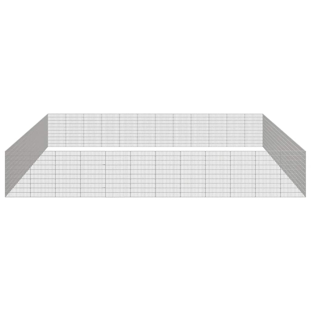 Dierenverblijf 48 panelen 54x100 cm gegalvaniseerd ijzer – afbeelding 4